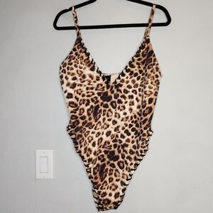 Good American Leopard One‎ Piece Swimsuit Size 3XL New